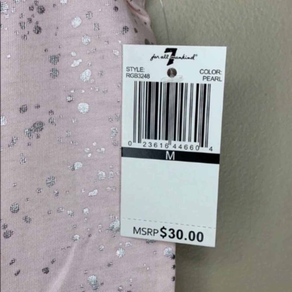 NWT. 7 FOR ALL MANKIND Girls’ Foil Printed Top - Picture 5 of 7